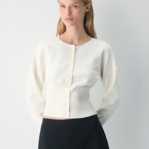 NWT Aritzia WILFRED Golightly Cardigan Light Birch